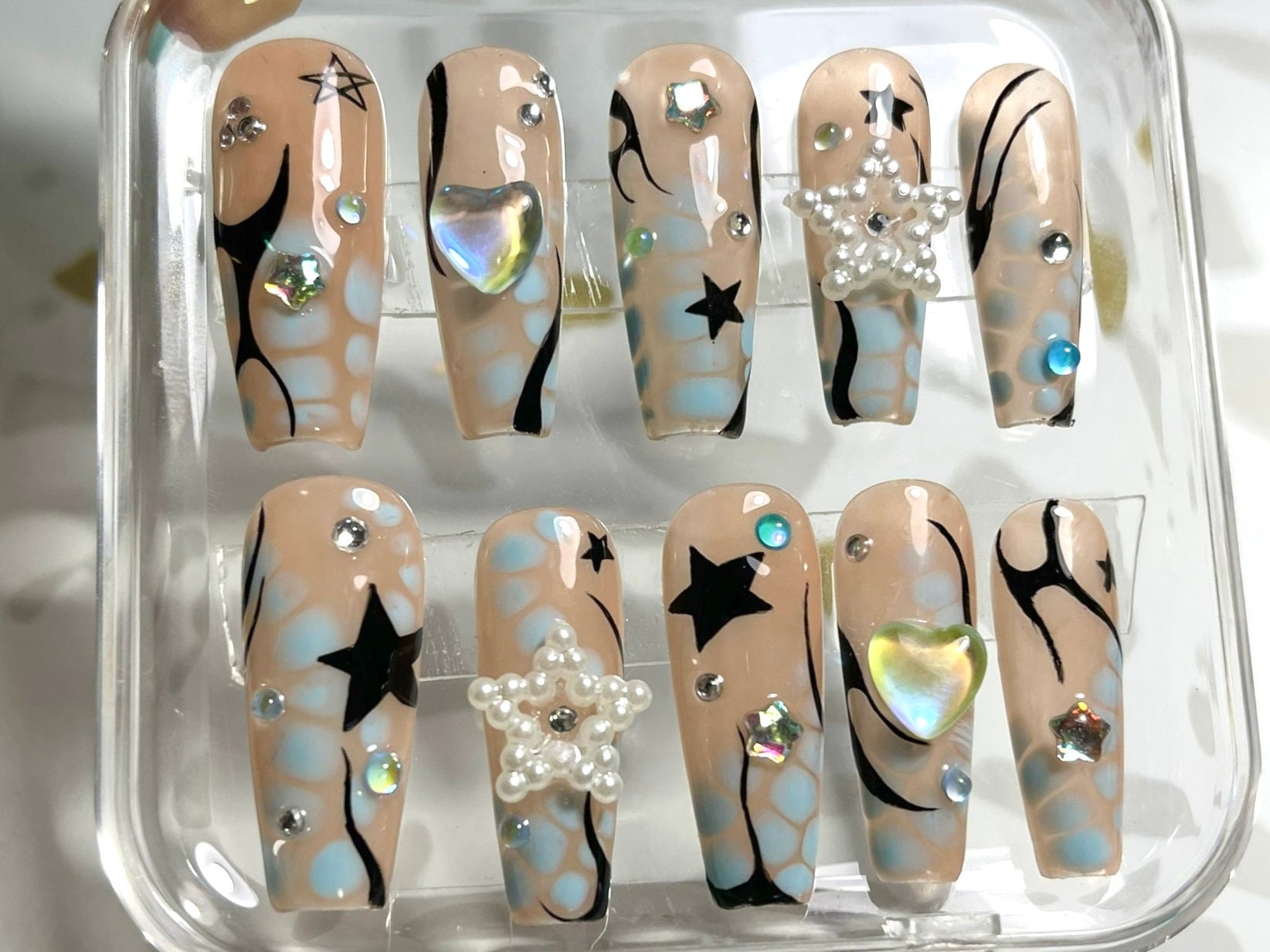 Gothic Sparkling Star Press On Nails